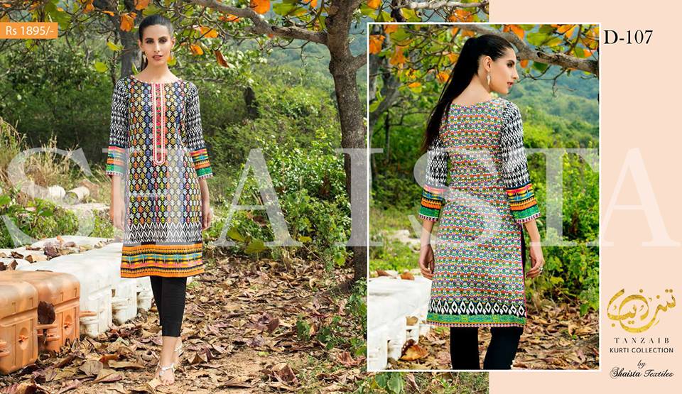 Tanzaib Kurti Shalwar Summer Collection are beautiful printed kurti shalwar suits that women can wear in this summer season by Shaista Cloth Mills.