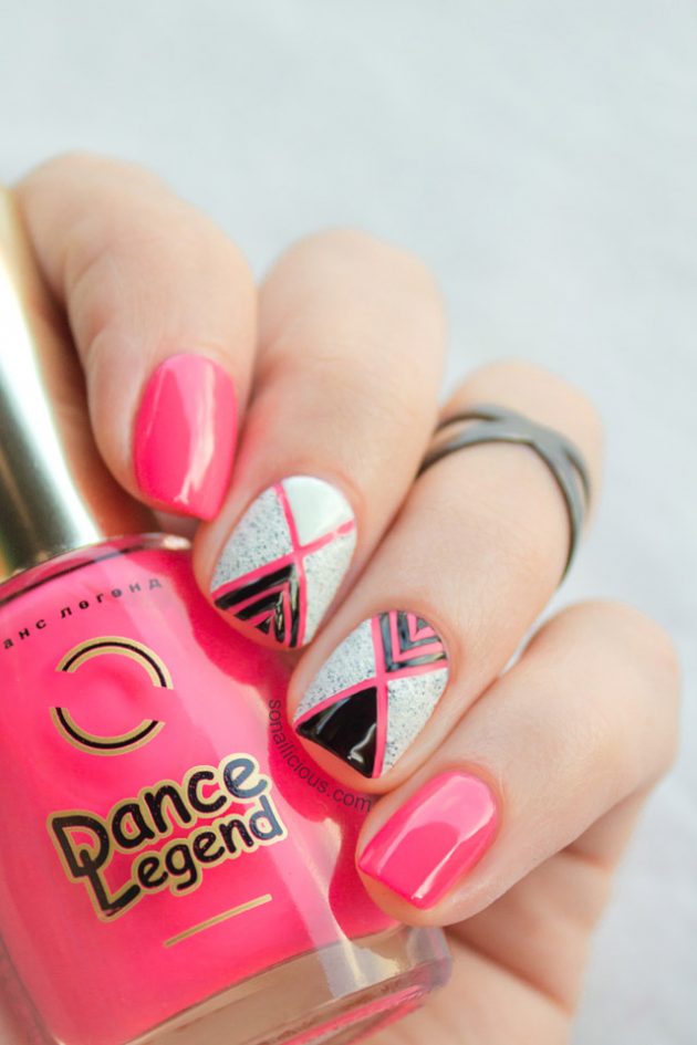 Pink Nail Designs For Summer End and Autumn Season 2