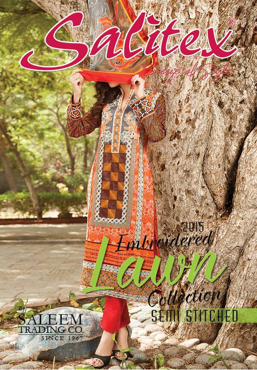 Semi Sitched Eid Lawn Dresses For Girls By Salitex 2015