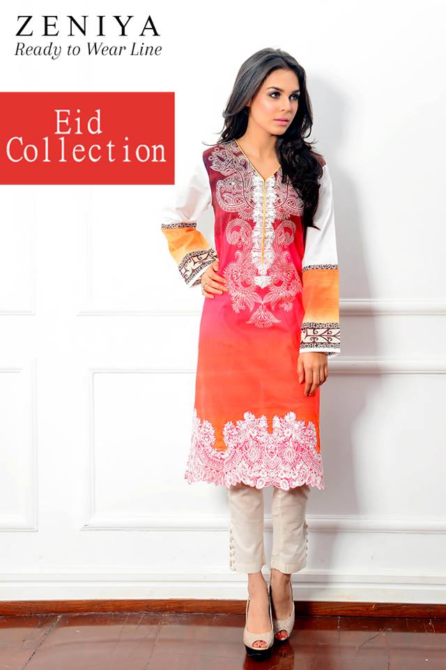 Ready To Wear Embroidered Kurtis By Zeniya 2015