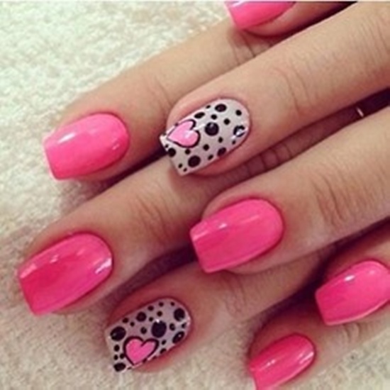 pink textured nails