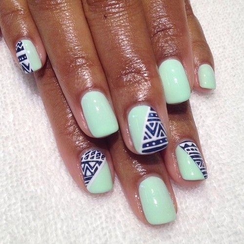 Beautiful Aztec Nail Art Designs For Young Girls