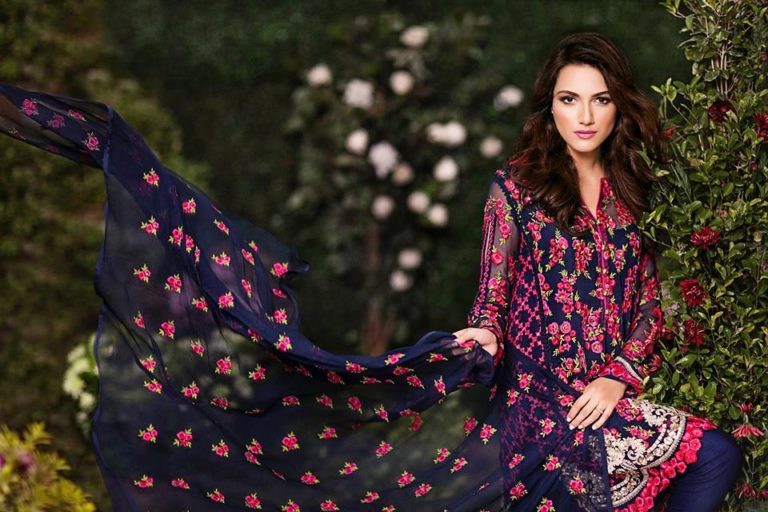 Embroidered Chiffon Shirts Eid Wear By Mina Hassan 2015-16