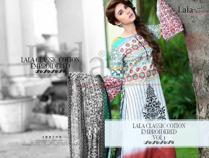 Embroidered Cotton Kurti For Eid Ul Azha By Lala 2015-16