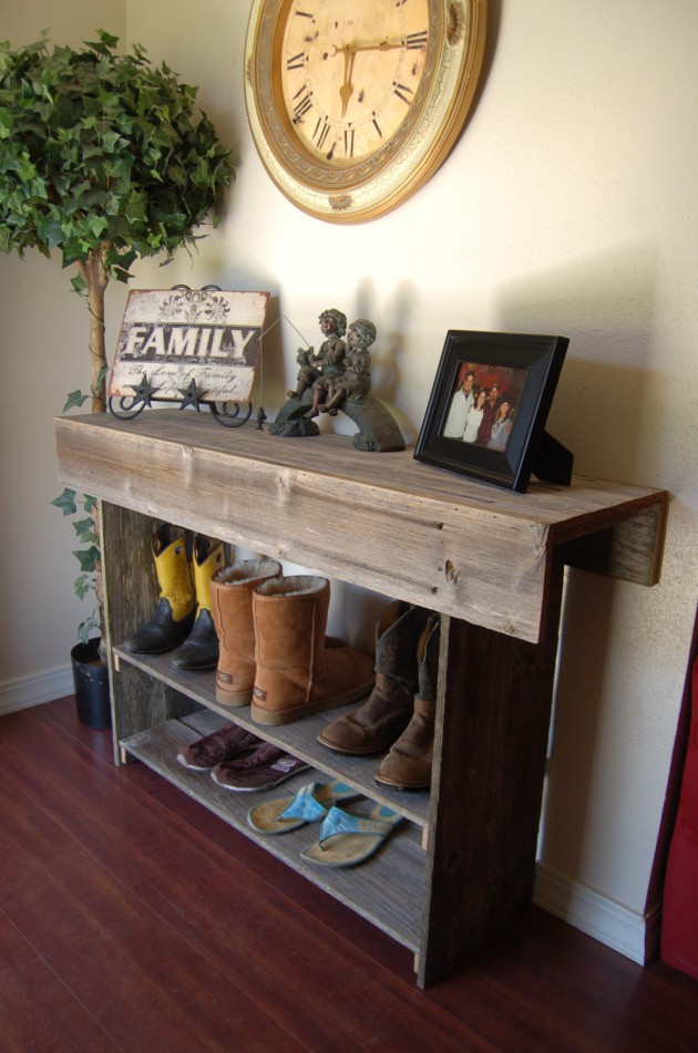 table and shoe rack