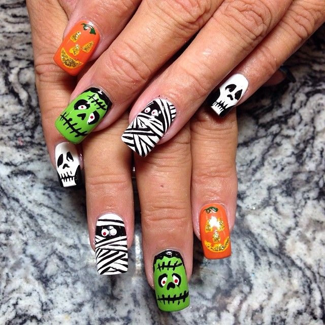 Ghost Face Halloween Nail Art Designs 2015-16