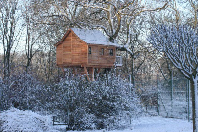 snow tree house