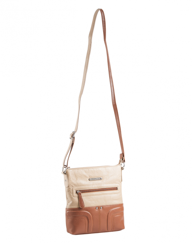 brown white mini bag