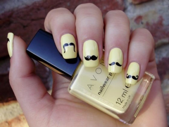 mustache nail designs