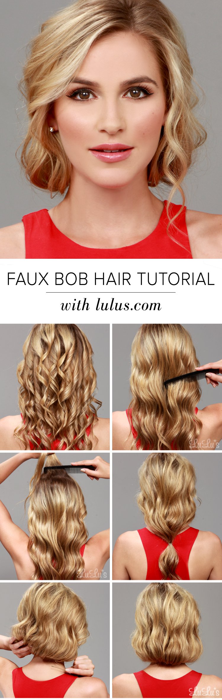 Step By Step Faux Bob Hair Tutorials For Holiday Season Styling