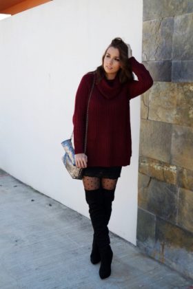 Burgundy sweaters