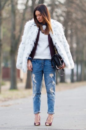 warm faux fur coat