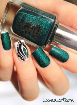 Emerald Green Nail Art Designs To Be Used In This Season