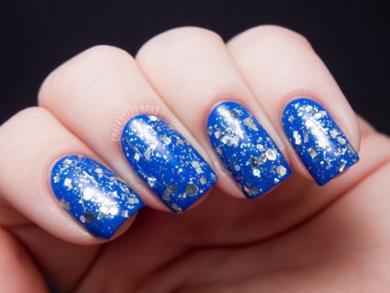 Sharp blue nail paint