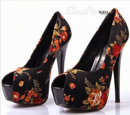 Formal High Heel Footwear With Flower Designs