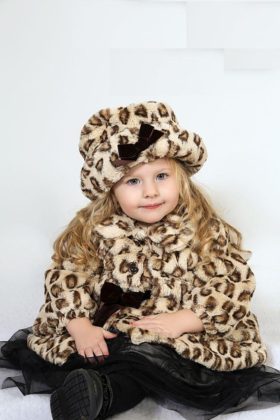 Leopard Print Dress For Kids In The Cold Days