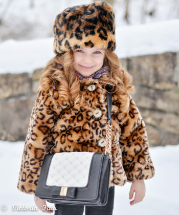 Leopard Print Dress For Kids In The Cold Days