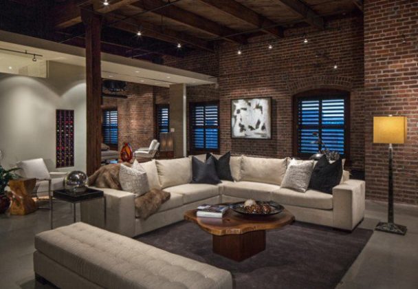 Living Room Interior Industrial Home Designs 2016