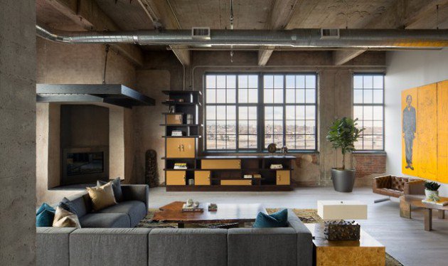 Living room interior industrial home designs
