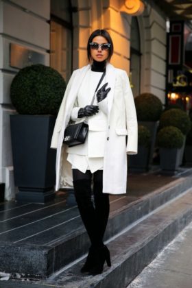 winter white coat outfit ideas