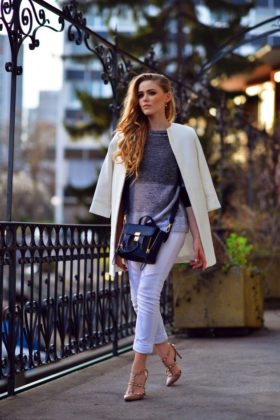 winter white coat outfit ideas