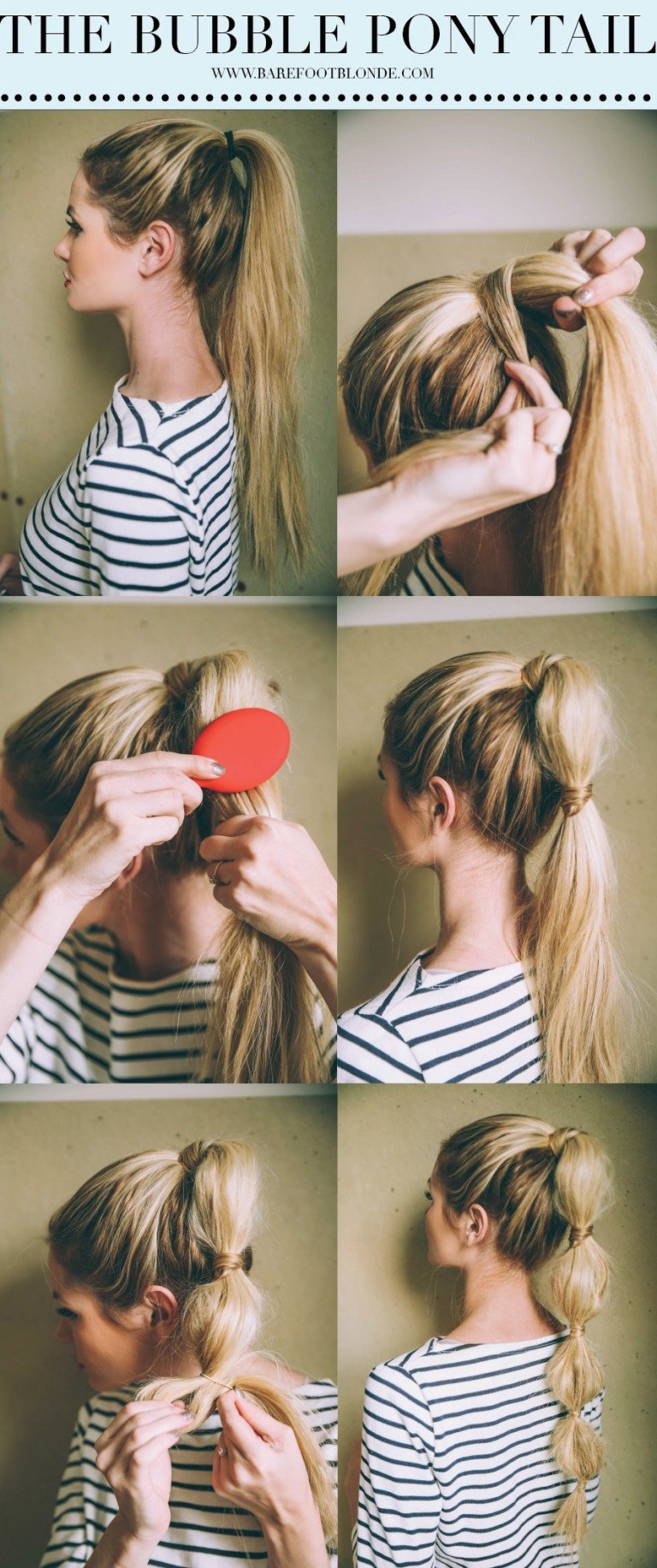 Bubble pony tail hair tutorial