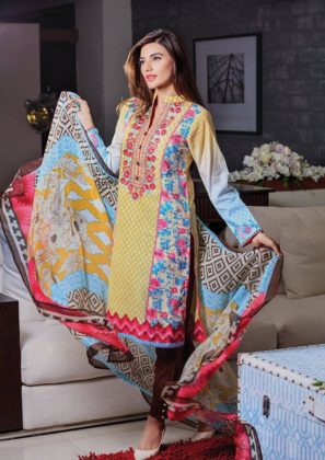 Alkaram 3 piece embroidered chiffon dresses