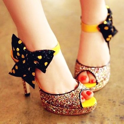 Bowknot High Heel Shoes For Special Parties