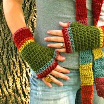 Crochet Pattern fingerless gloves