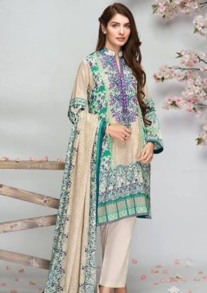 Embroidered lawn spring Alkaram collection