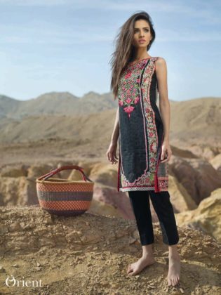 Net Lawn Embroidered Kurti Orient Textile Collection