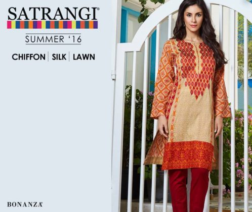 Satrangi Chiffon Silk Lawn Summer Collection