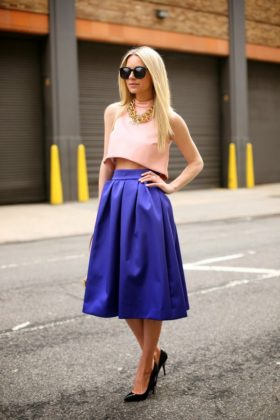 Summer Crop Top Outfits With Full Skirts Trend 2016