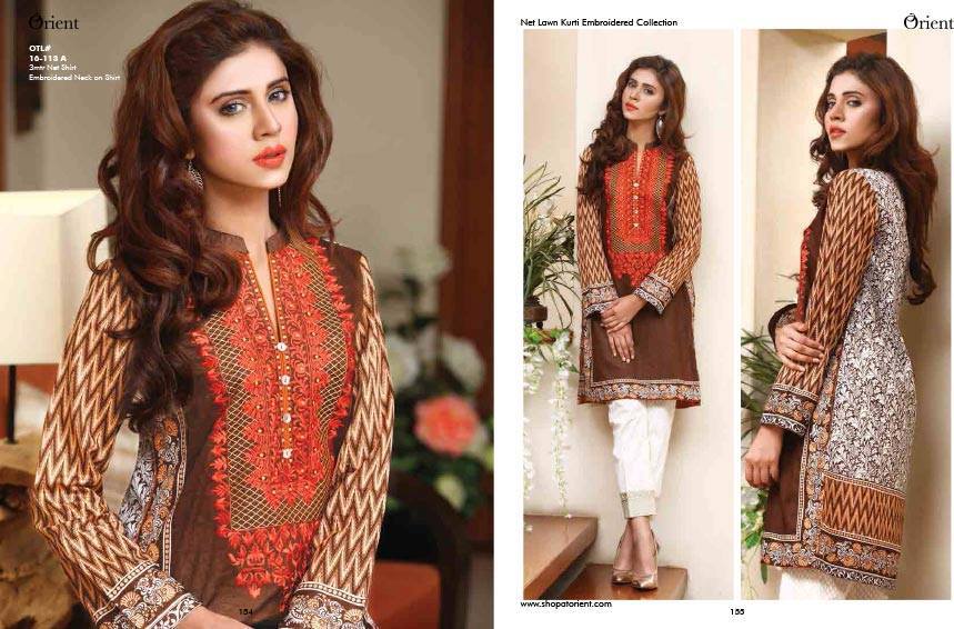 Net Lawn Embroidered Kurti Collection
