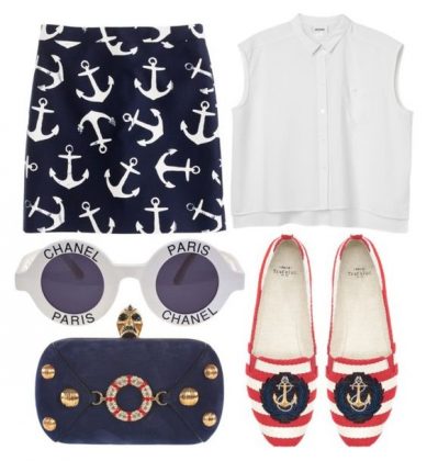 Nautical pattern Polyvore Dresses