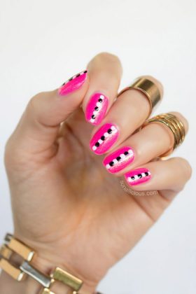 Pink Nail Designs For Summer End and Autumn Season