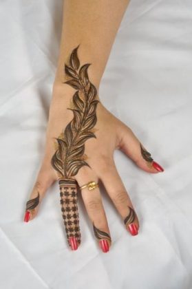 Hand Finger Mehndi Designs For Autumn Events 2016