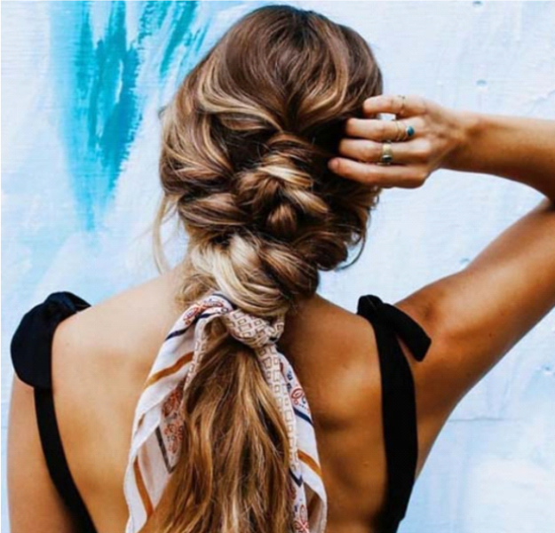 Scarf Ponytail Hairstyle Ideas For This Summer