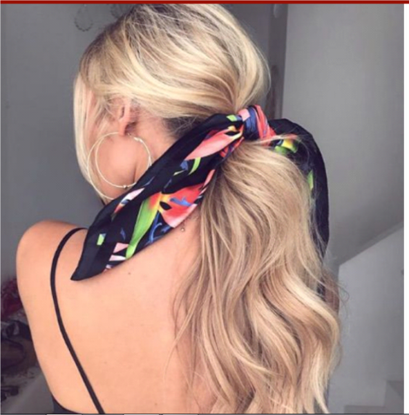 Scarf Ponytail Hairstyle Ideas For This Summer